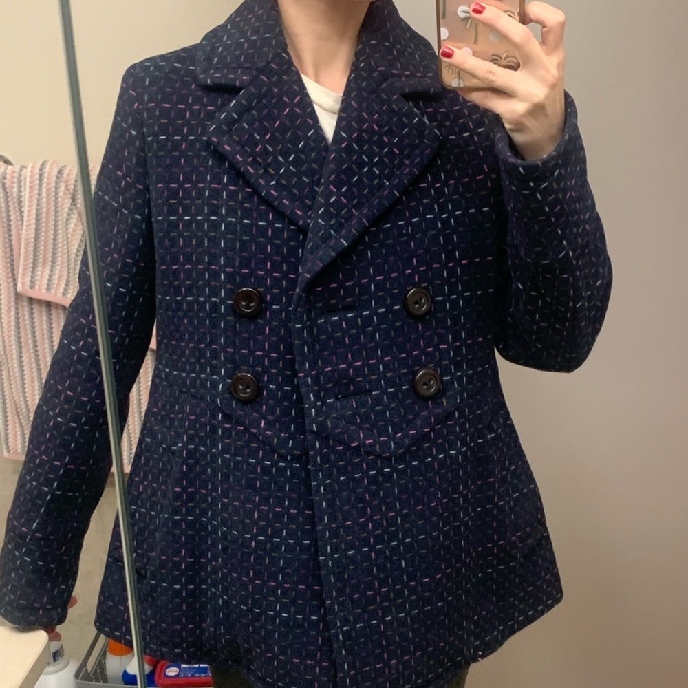 NWT Marc by Marc Jacobs Blue Multi Wool Coat